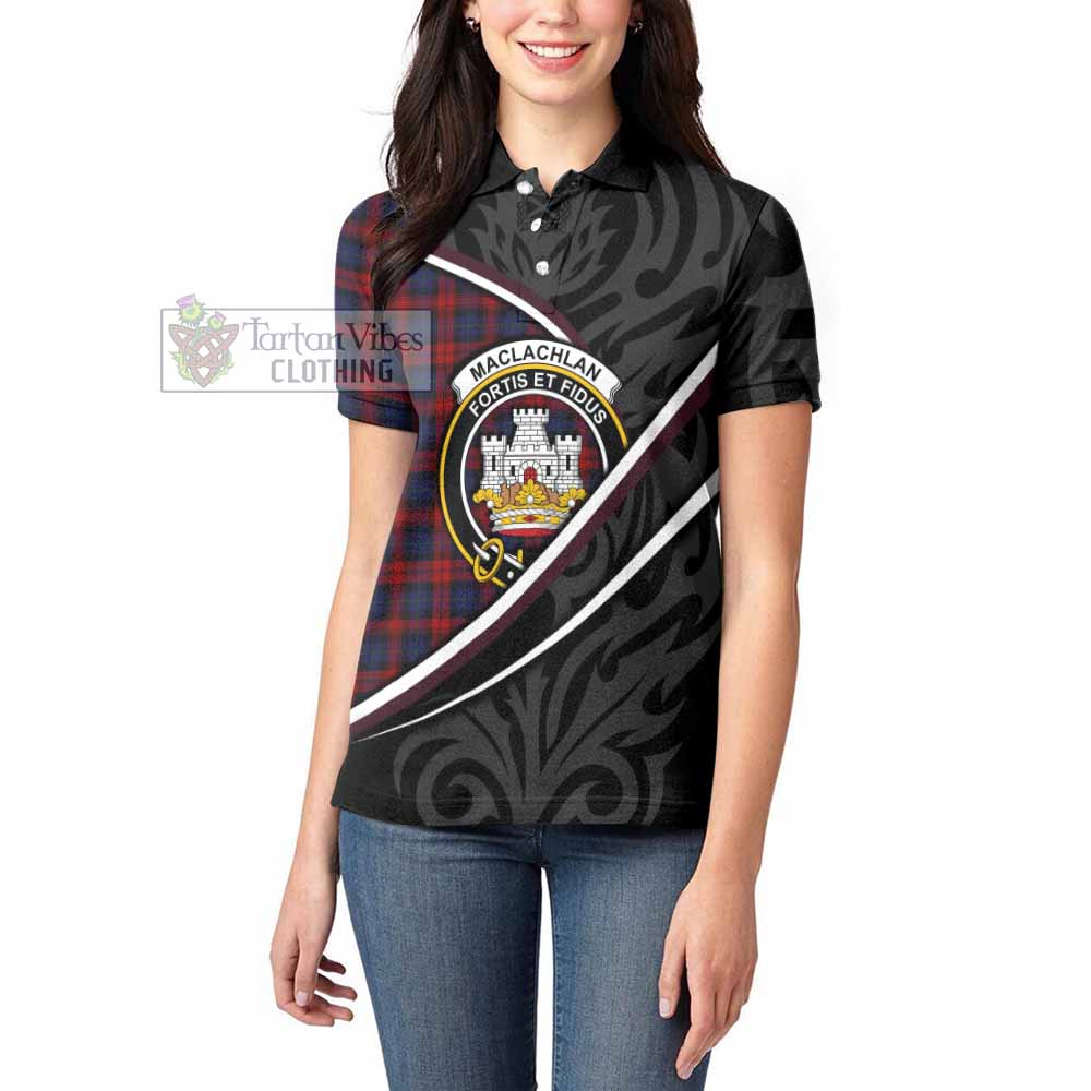 MacLachlan (McLachlan) Tartan Family Crest Women's Polo Shirt Celtic Scottish Thistle Floral - Tartan Vibes Clothing