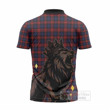MacLachlan (McLachlan) Tartan Family Crest Zipper Polo Shirt Crowned Lion Roaring