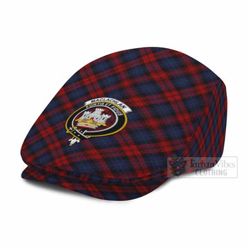 MacLachlan (McLachlan) Tartan Flat Cap, Jeff Cap Cross Style with Family Crest