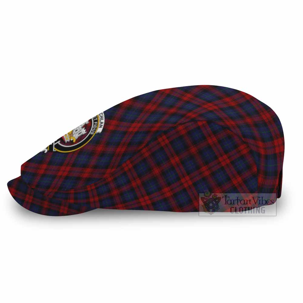 MacLachlan (McLachlan) Tartan Flat Cap, Jeff Cap Cross Style with Family Crest - Tartan Vibes Clothing
