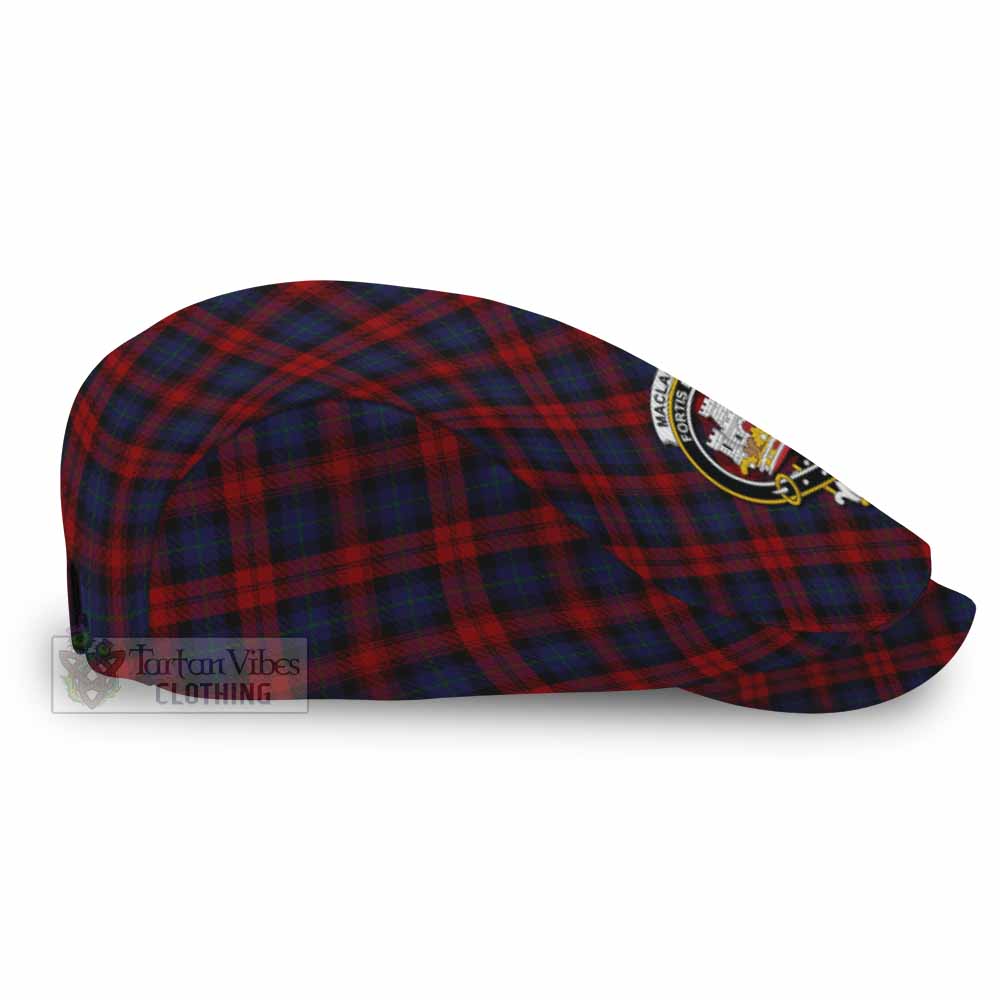MacLachlan (McLachlan) Tartan Flat Cap, Jeff Cap Cross Style with Family Crest - Tartan Vibes Clothing