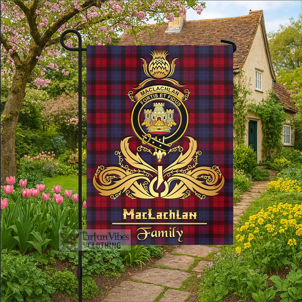 MacLachlan (McLachlan) Tartan Garden Flag with Highland Thistle Cherish Family Crest Style - Tartan Vibes Clothing