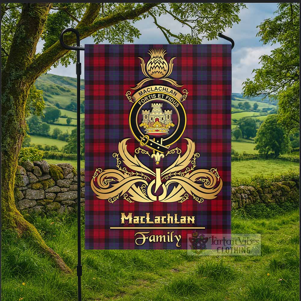 MacLachlan (McLachlan) Tartan Garden Flag with Highland Thistle Cherish Family Crest Style - Tartan Vibes Clothing