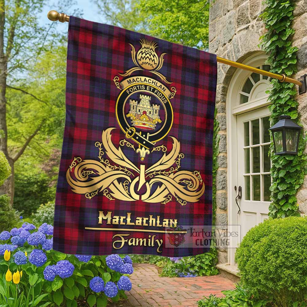 MacLachlan (McLachlan) Tartan Garden Flag with Highland Thistle Cherish Family Crest Style - Tartan Vibes Clothing