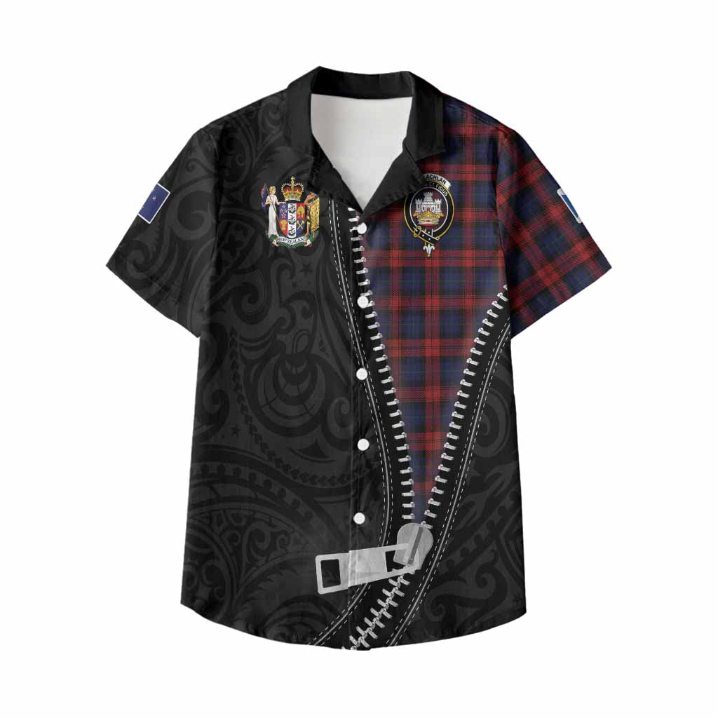 MacLachlan (McLachlan) Tartan Kid Hawaiian Shirt New Zealand Pattern Unique Zipper Stylized