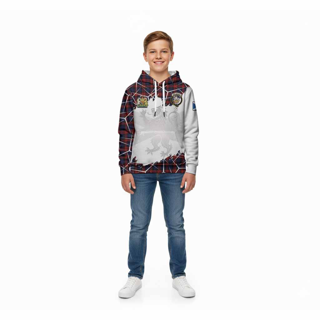 MacLachlan (McLachlan) Tartan Kid Hoodie with Family Crest and Lion Rampant Grunge Style