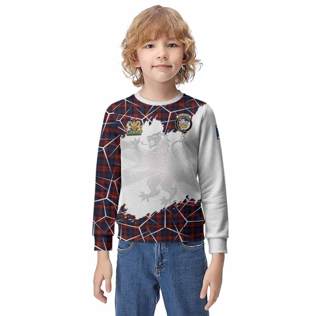 MacLachlan (McLachlan) Tartan Kid Knitted Sweatshirt with Family Crest and Lion Rampant Grunge Style