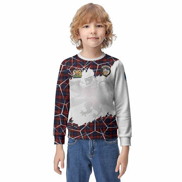 MacLachlan (McLachlan) Tartan Kid Knitted Sweatshirt with Family Crest and Lion Rampant Grunge Style