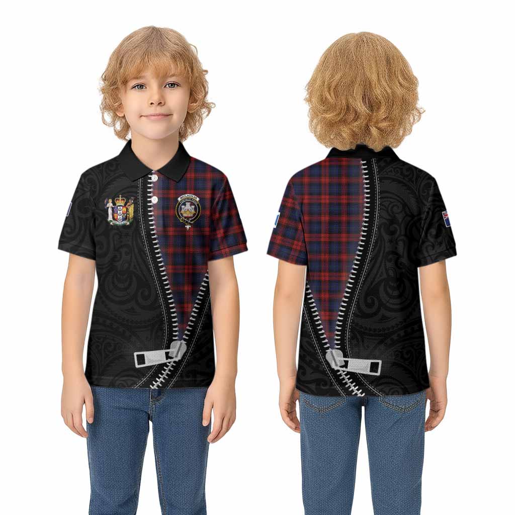 MacLachlan (McLachlan) Tartan Kid Polo Shirt New Zealand Pattern Unique Zipper Stylized