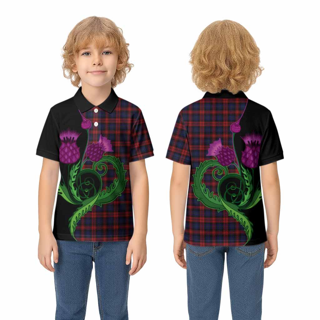 MacLachlan (McLachlan) Tartan Kid Polo Shirt Traditional Scottish Thistle