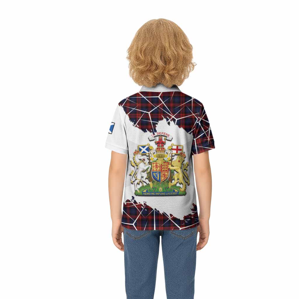 MacLachlan (McLachlan) Tartan Kid Polo Shirt with Family Crest and Lion Rampant Grunge Style