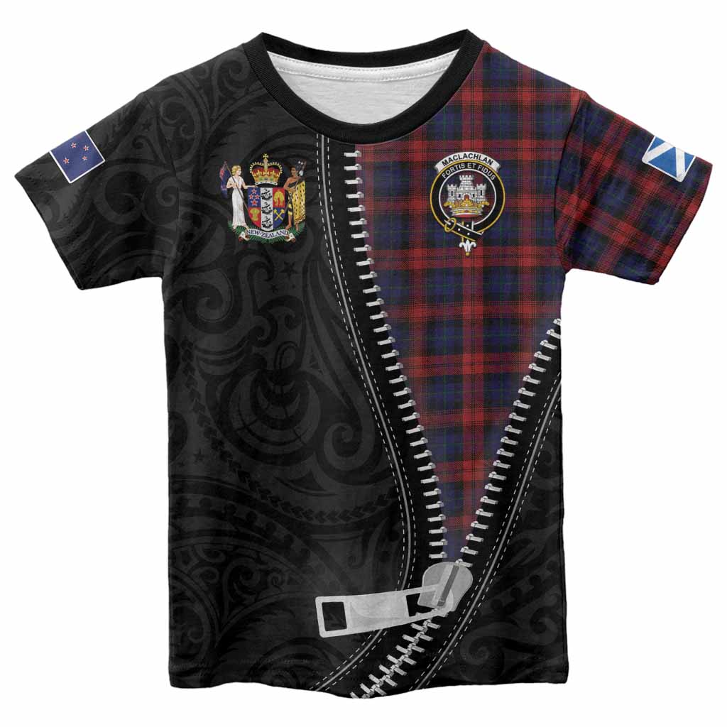 MacLachlan (McLachlan) Tartan Kid T-shirt New Zealand Pattern Unique Zipper Stylized