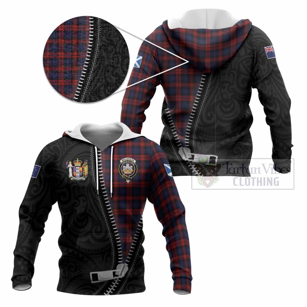 MacLachlan (McLachlan) Tartan Knitted Hoodie New Zealand Pattern Unique Zipper Stylized