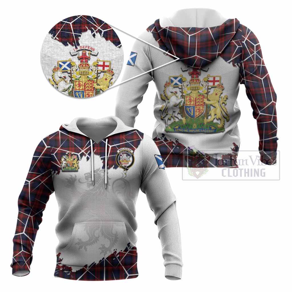 MacLachlan (McLachlan) Tartan Knitted Hoodie with Family Crest and Lion Rampant Grunge Style