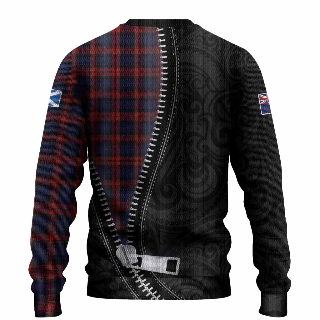 MacLachlan (McLachlan) Tartan Knitted Sweater New Zealand Pattern Unique Zipper Stylized