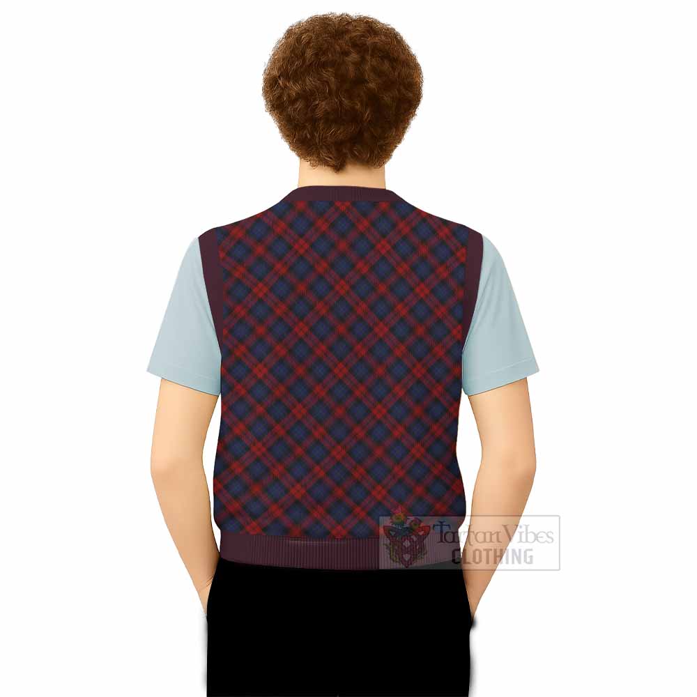 MacLachlan (McLachlan) Tartan  Knitted V-Neck Vest Cross Style