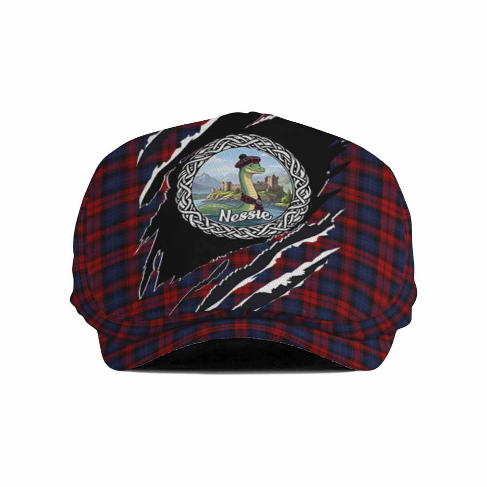 MacLachlan (McLachlan) Tartan Loch Ness Monster Flat Cap, Jeff Cap Celtic Knot Nessie Art