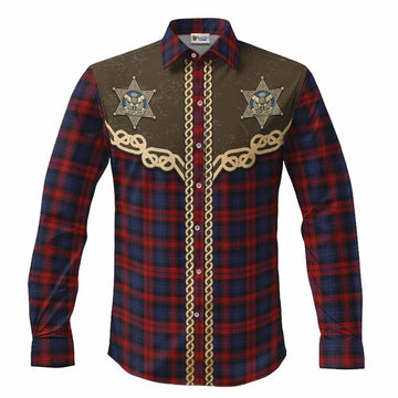 MacLachlan (McLachlan) Tartan Long Sleeve Button Shirts Bigfoot Riding The Kelpie Monster