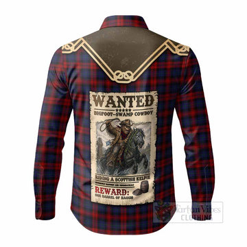 MacLachlan (McLachlan) Tartan Long Sleeve Button Shirts Bigfoot Riding The Kelpie Monster