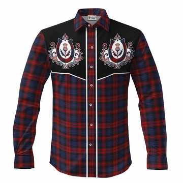 MacLachlan (McLachlan) Tartan Long Sleeve Button Shirts Horseshoe Ornament Men's Shirt S - Tartan Vibes Clothing