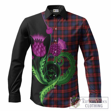 MacLachlan (McLachlan) Tartan Long Sleeve Button Shirts Traditional Scottish Thistle