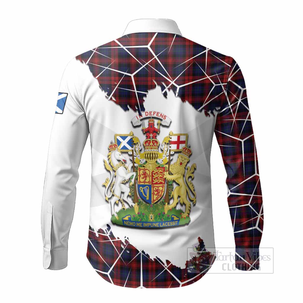 MacLachlan (McLachlan) Tartan Long Sleeve Button Shirts with Family Crest and Lion Rampant Grunge Style