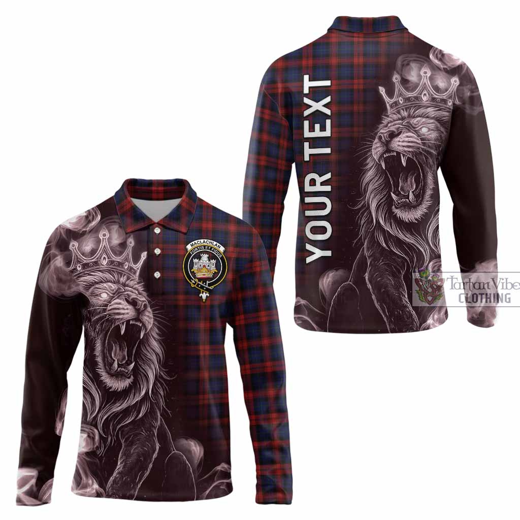 MacLachlan (McLachlan) Tartan Long Sleeve Polo Shirt Roaring Lion Heritage