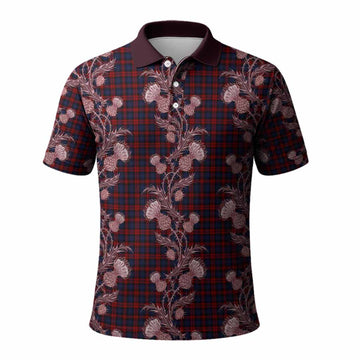 MacLachlan (McLachlan) Tartan Polo Shirt Seamless Scottish Thistle Flowers