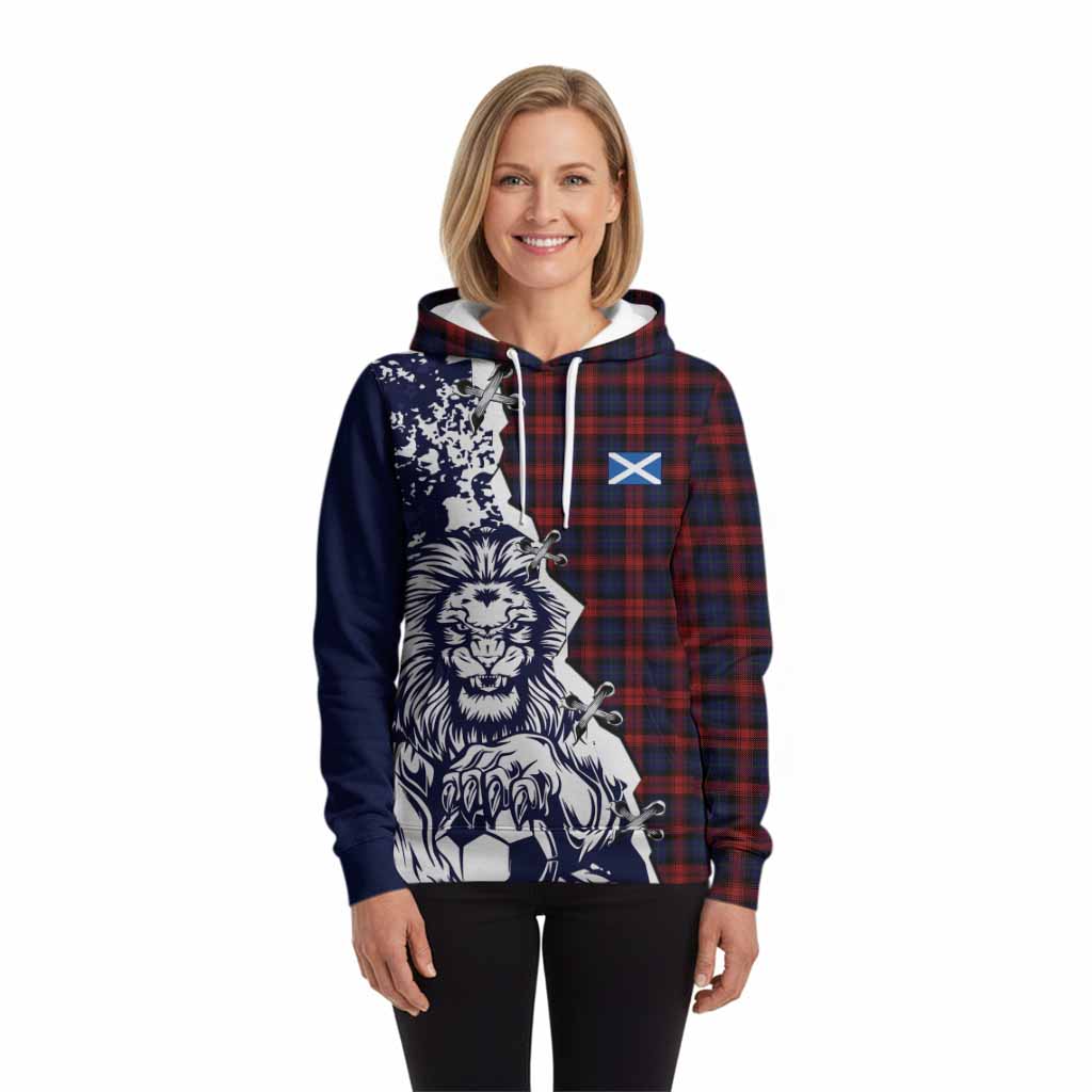 MacLachlan (McLachlan) Tartan Scottish Hoodie Angry Lion With Soccer Ball Style