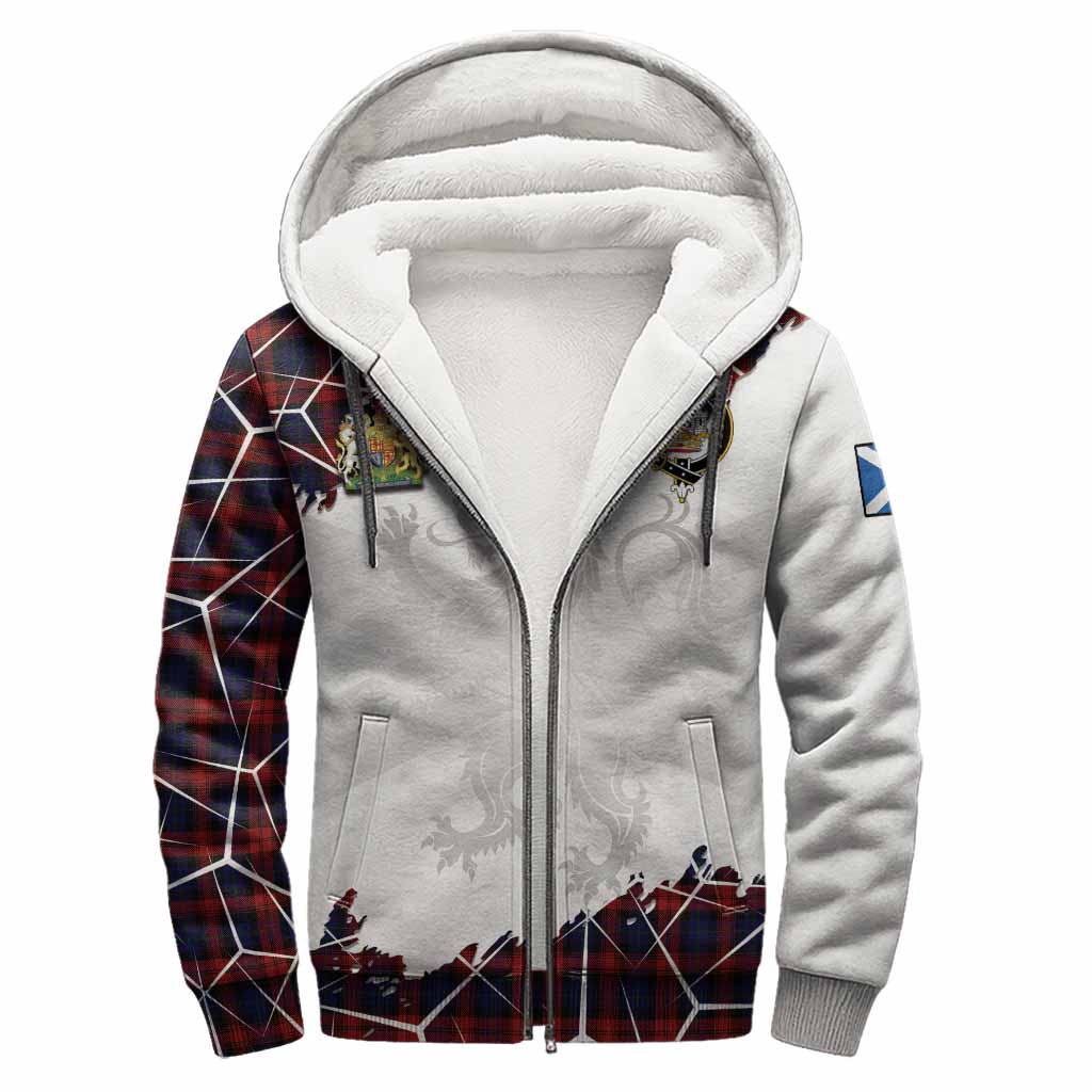 MacLachlan (McLachlan) Tartan Sherpa Hoodie with Family Crest and Lion Rampant Grunge Style