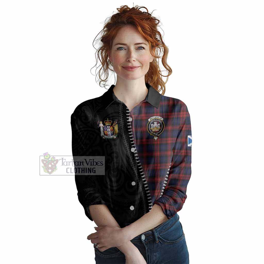 MacLachlan (McLachlan) Tartan Women Casual Shirt New Zealand Pattern Unique Zipper Stylized