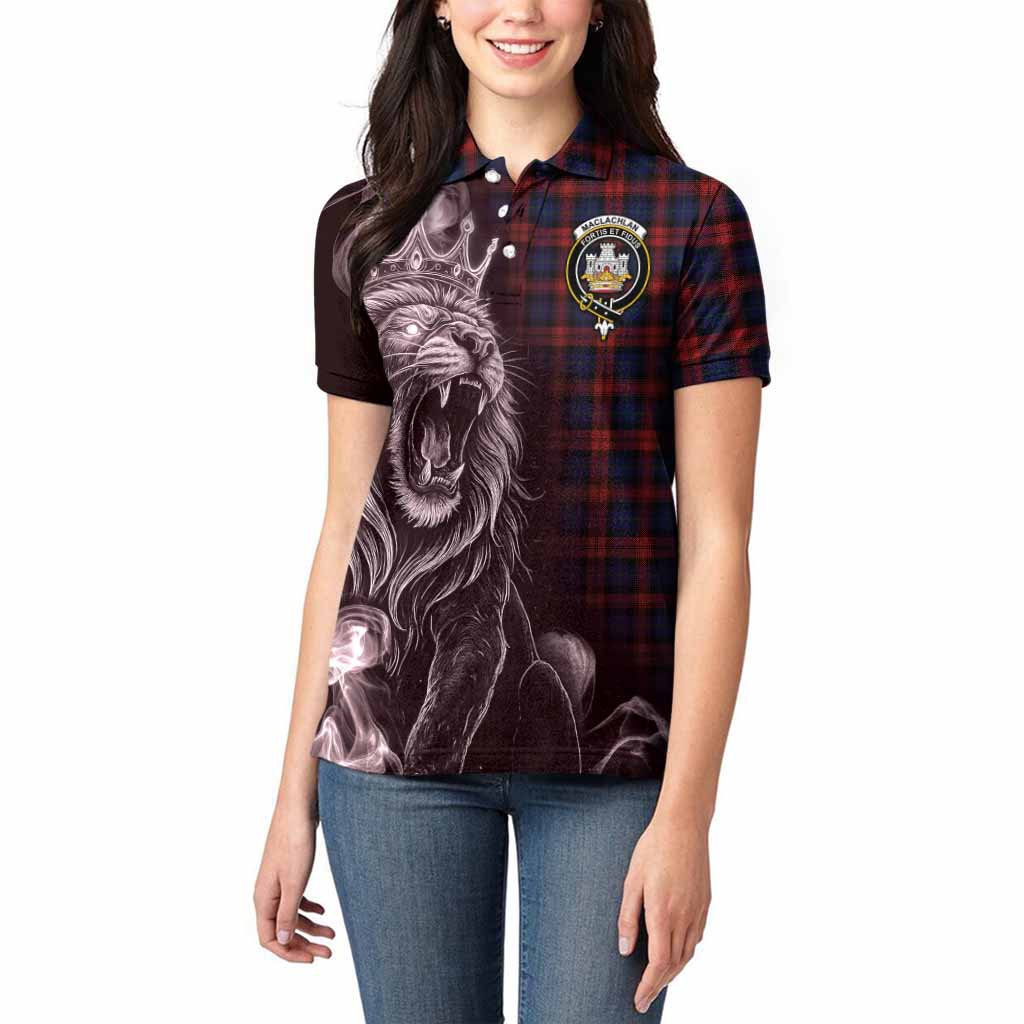 MacLachlan (McLachlan) Tartan Women Polo Shirt Roaring Lion Heritage