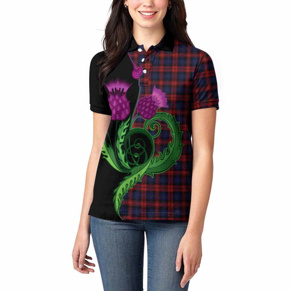 MacLachlan (McLachlan) Tartan Women Polo Shirt Traditional Scottish Thistle