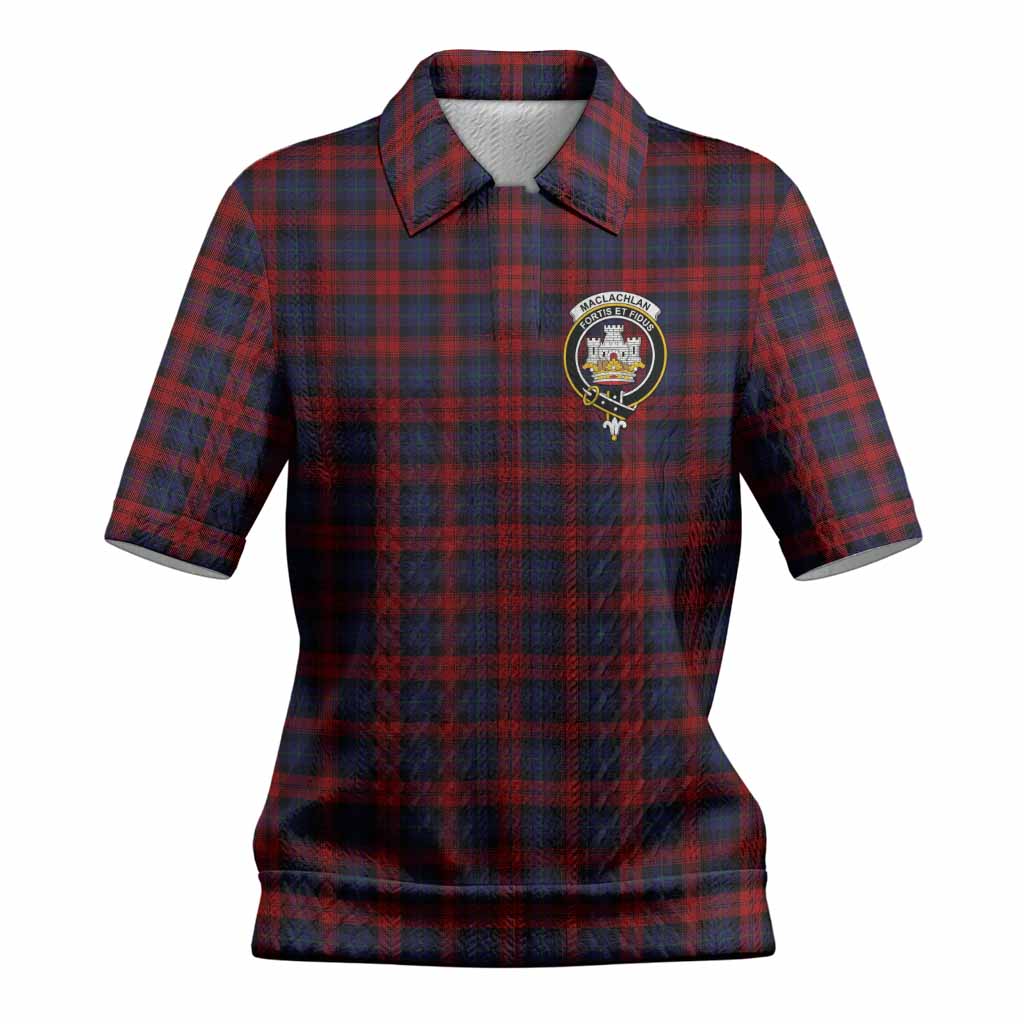MacLachlan (McLachlan) Tartan Women’s Polo Sweater Top with Family Crest