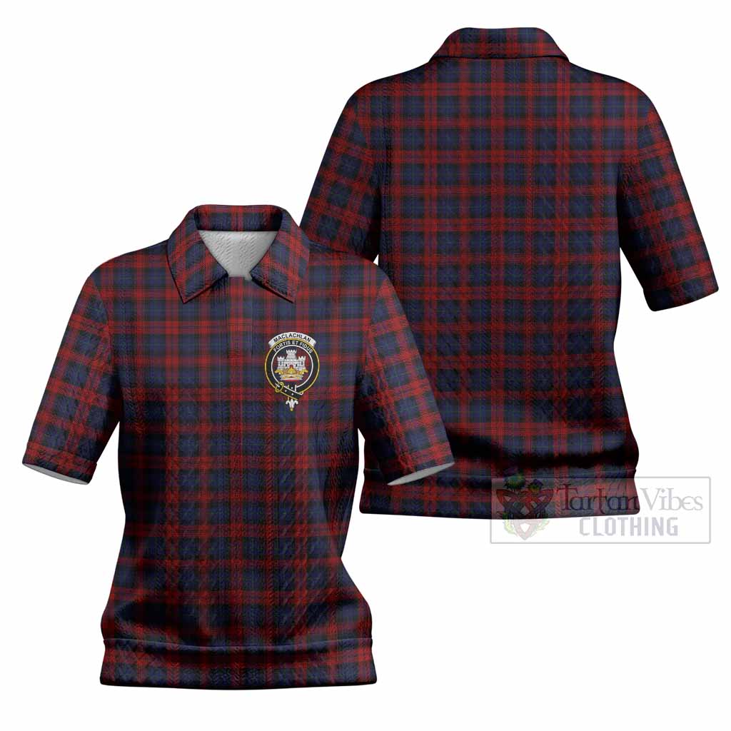 MacLachlan (McLachlan) Tartan Women’s Polo Sweater Top with Family Crest