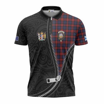 MacLachlan (McLachlan) Tartan Zipper Polo Shirt New Zealand Pattern Unique Zipper Stylized