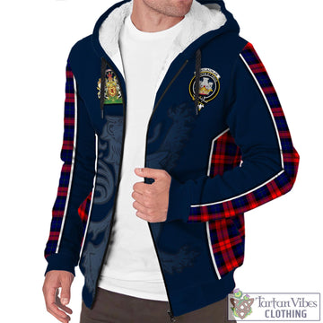 MacLachlan Modern Tartan Sherpa Hoodie with Family Crest and Lion Rampant Vibes Sport Style