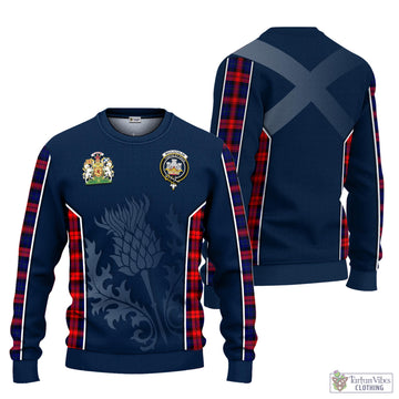 MacLachlan Modern Tartan Knitted Sweatshirt with Family Crest and Scottish Thistle Vibes Sport Style
