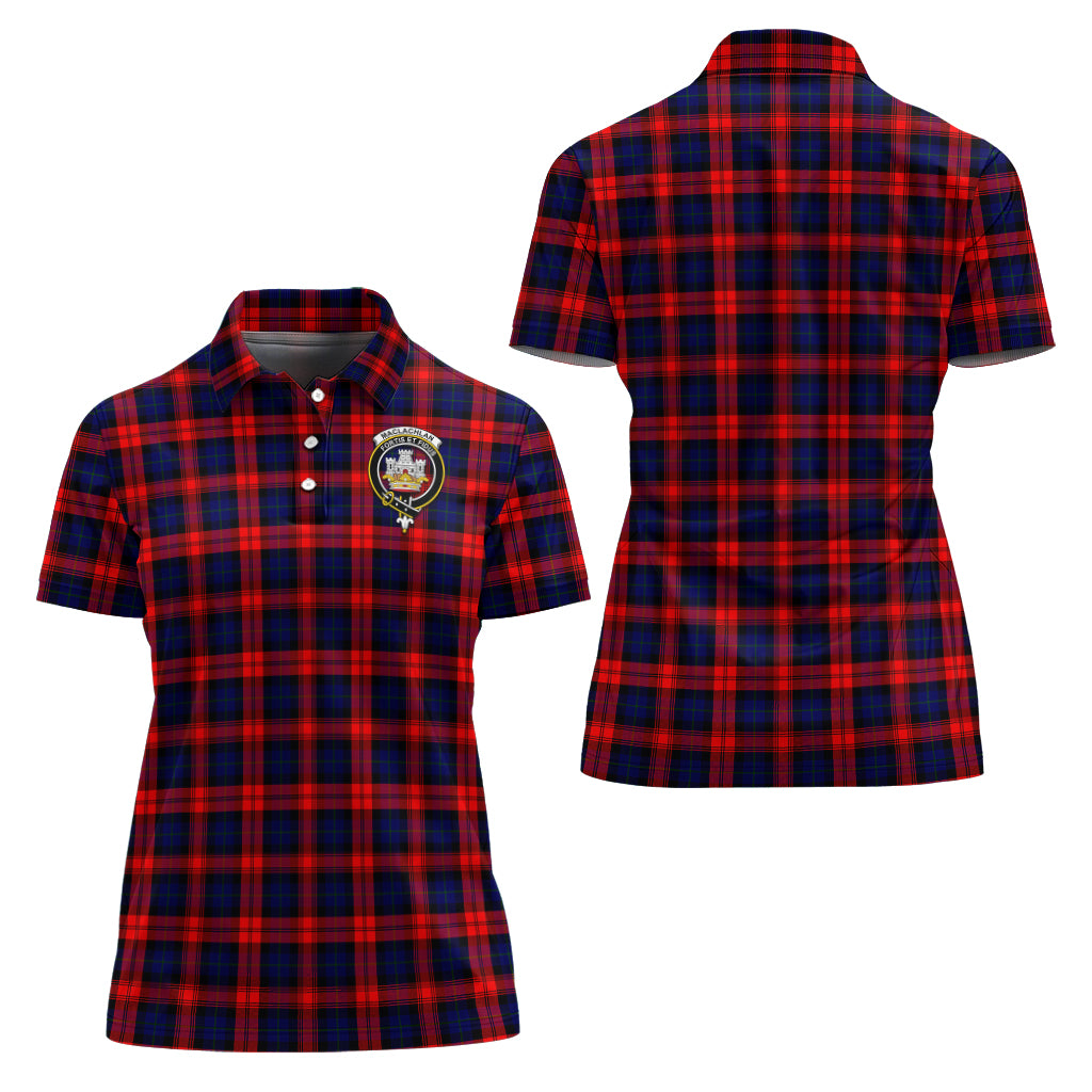maclachlan-modern-tartan-polo-shirt-with-family-crest-for-women
