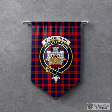 MacLachlan Modern Tartan Gonfalon, Tartan Banner with Family Crest