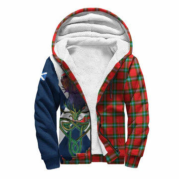 MacLaine (McLaine) Tartan Family Crest Sherpa Hoodie Scottish Thistle Celtic Inspired