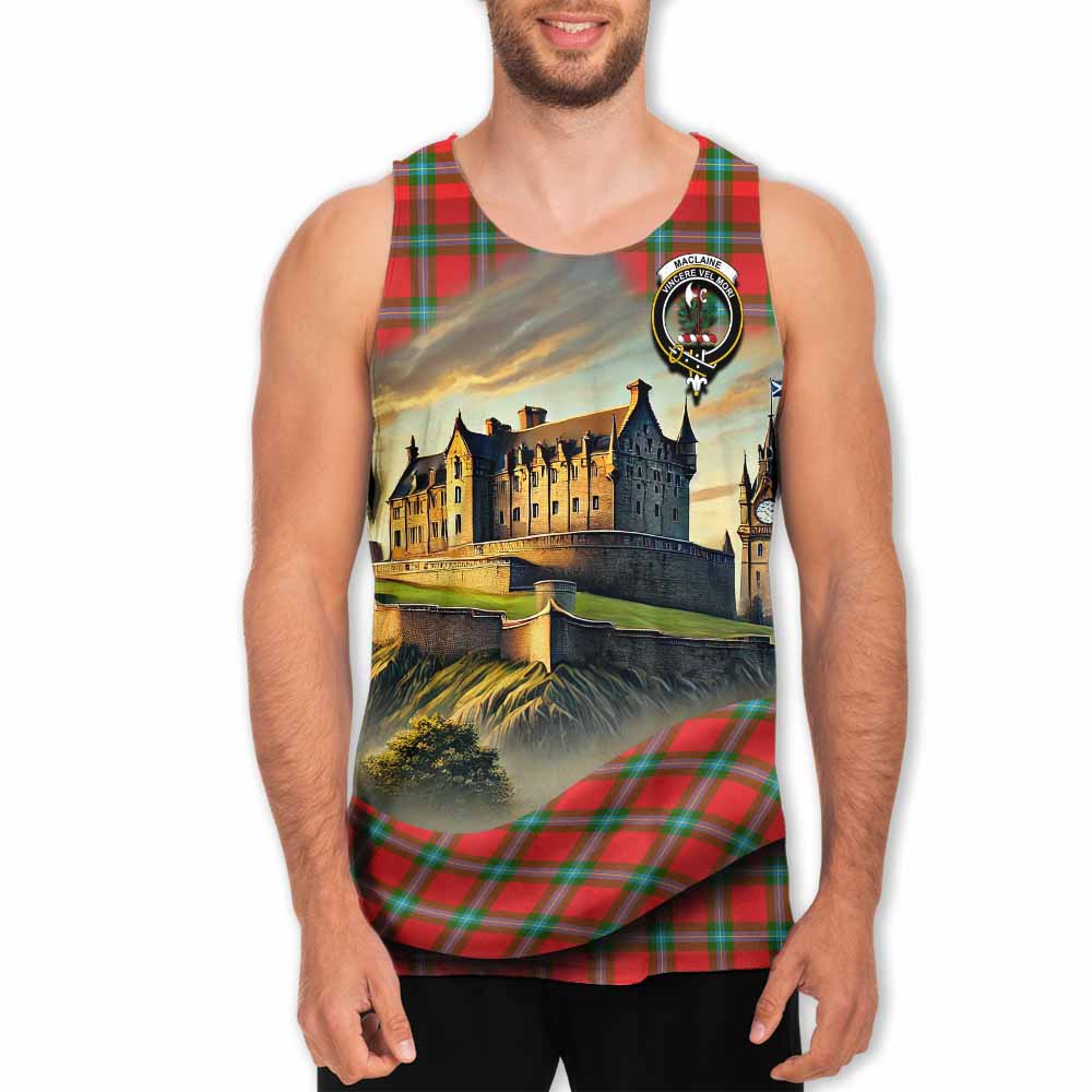 Tartan Vibes Clothing MacLaine (McLaine) Tartan Family Crest Men's Tank Top with Scottish Ancient Castle Style