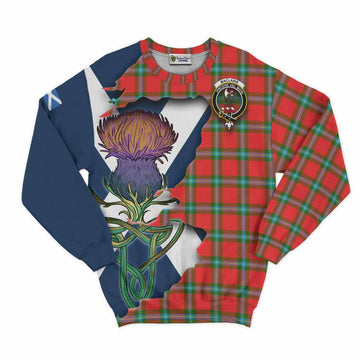 Tartan Vibes Clothing MacLaine (McLaine) Tartan Family Crest Sweatshirt Scottish Thistle Celtic Inspired