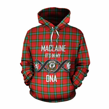 Tartan Vibes Clothing MacLaine (McLaine) Tartan Cotton Hoodie with Family Crest DNA In Me Style