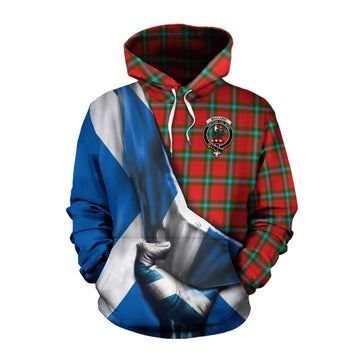 Tartan Vibes Clothing MacLaine (McLaine) Tartan Cotton Hoodie with Family Crest Scotland Patriotic Style