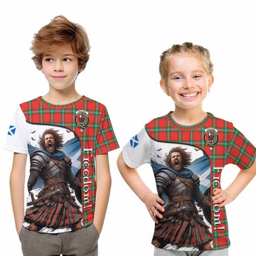 Tartan Vibes Clothing MacLaine (McLaine) Crest Tartan Kid T-Shirt Inspired by the Freedom of Scottish Warrior