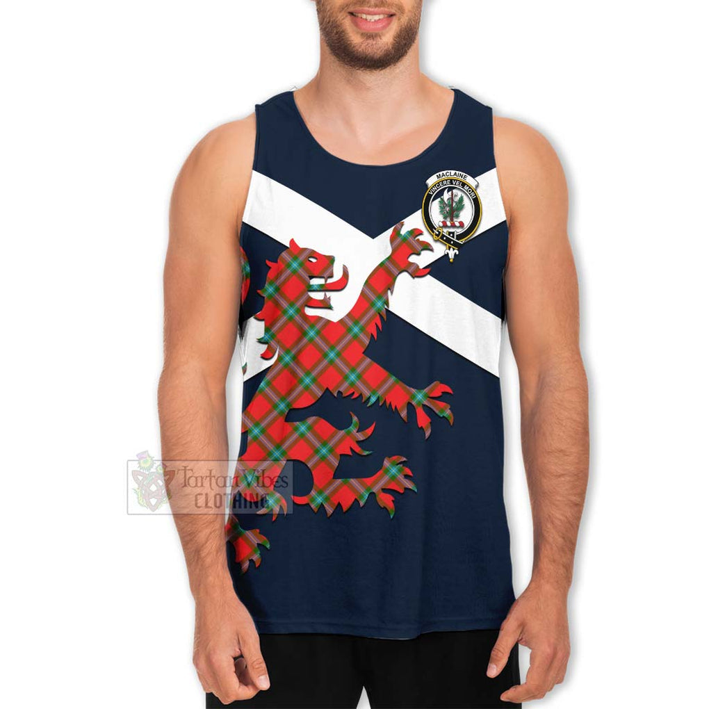 Tartan Vibes Clothing MacLaine (McLaine) Tartan Lion Rampant Men's Tank Top – Proudly Display Your Heritage with Alba Gu Brath and Clan Name