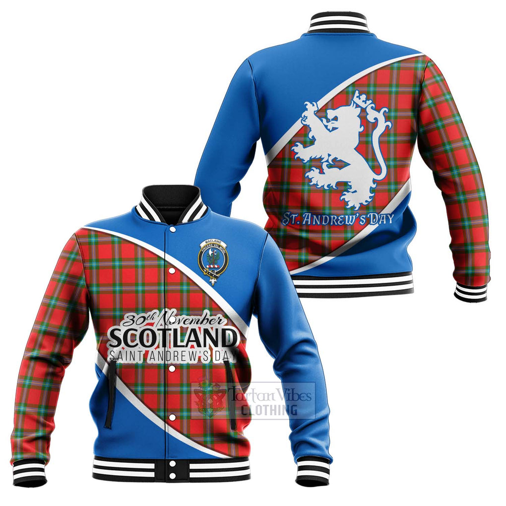 Tartan Vibes Clothing MacLaine (McLaine) Family Crest Tartan Baseball Jacket Celebrate Saint Andrew's Day in Style