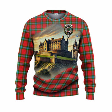 Tartan Vibes Clothing MacLaine (McLaine) Tartan Family Crest Knitted Sweater with Scottish Ancient Castle Style