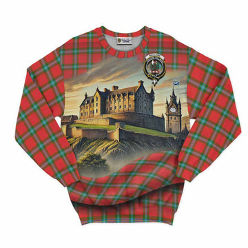 Tartan Vibes Clothing MacLaine (McLaine) Tartan Family Crest Sweatshirt with Scottish Ancient Castle Style